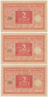 Németország / Weimari Köztársaság 1920. 2M (3x) sorszámkövetők T:II-,III Germany / Weimar Republic 1920. 2 Mark (3x) sequential serials C:VF,F