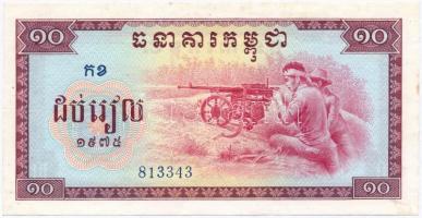 Kambodzsa / Vörös Khmer kiadás 1975. 10R T:I- Cambodia / Khmer Rouge Issue 1975. 10 Riels C:AU Krause 22