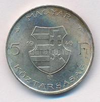 1946. 5Ft Ag "vastag Kossuth" T:1-,2 kis ph., kis patina  Adamo F8