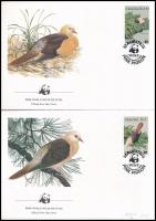 WWF: Pigeon set on 4 FDC WWF: Galamb sor 4 db FDC-n