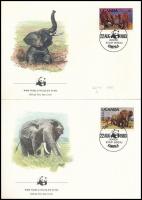 1983 WWF: Afrikai elefánt sor 4 db FDC-n Mi 361 A-364 A