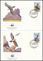 WWF: Bearded vulture set on 4 FDC WWF: Saskeselyű sor 4 db FDC-n