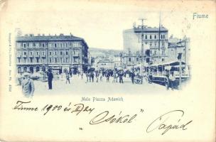 Fiume, Molo Piazza Adamich / square, port, pier, Senj-Fiume passenger steamship (EK)
