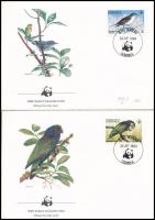 WWF: Birds set on 4 FDC WWF: Madarak sor 4 db FDC-n