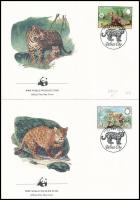 WWF: Jaguár sor 4 db FDC-n WWF: Jaguar set on 4 FDC