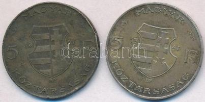 1947. 5Ft Ag "Kossuth" (2x) T:2-,3 ph