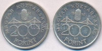 1992. 200Ft Ag "MNB" (2x) T:2 
Adamo F13