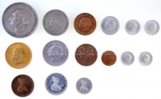 Németország / Weimari Köztársaság / Vesztfália 1921-1923. 50pf-1.000.000.000.000M Al/tombak/aranyozott tombak/ezüstözött Ni (15xklf) szükségpénz tétel, a sorozat egy ritka darabjával, amelynek egyik oldalán Freiherr vom Stein, míg a másikon Annette von Droste-Hülshoff szerepel T:1-,2 Germany / Weimar Republic / Westphalia 1921-1923. 50 Pfennig - 1.000.000.000.000 Mark Al/tombak/gold plated tombak/ silver plated Ni (15xdiff) necessity coins with a rare piece of the series, on one side with Freiherr vom Stein and with Annette von Droste-Hülshoff on the other C:AU,XF