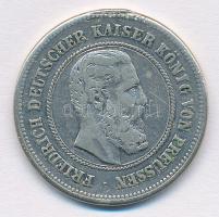 Német Birodalom 1888. "III. Frigyes" ezüstözött fém emlékérem (28mm) T:2- fülnyom
German ...