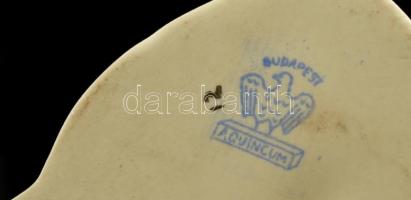 Aquincumi gyurgyalag, kézzel festett, jelzett, kis kopásokkal, m: 10 cm + Drasche boci, kézzel feste...