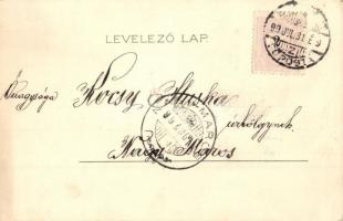 1899 Lovagló hölgy és magyar tiszt, Kosmos 194. litho s: Geiger R. 1899 Hungarian military officer a...