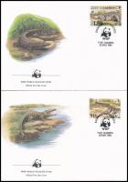 WWF: Nile crocodile set on 4 FDC WWF: Nílusi krokodil sor 4 FDC-n