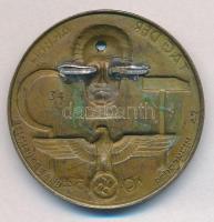 Német Harmadik Birodalom 1934. "A Munka Napja 1934" Cu jelvény, a hátoldalán "REICHSV...