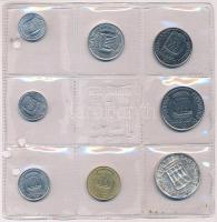 San Marino 1973. 1L-500L 8xklf, közte 500L Ag, forgalmi szett, fólia tokban T:1- sérült fólia San Marino 1973. 1 Lira-500 Lire 8xdiff, including 500 Lire Ag, coin set in foil packing C:AU damaged packing