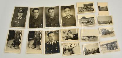 cca 1938-1945 Német katonák a II. világháborúban, 17 db fotó, 6x9 és 14x9 cm közötti méretekben / German soldiers in the world war II, 17 photos