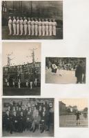 cca 1935-1938 Német sportolók különböző rendezvényeken, csoportképek, stb., papírlapra ragasztott fo...