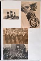 cca 1900-1945 Családi és katonai fotók, egyiken Hitler, kartonra ragasztott fotók, 26 db, 11x6 és 14...