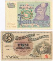 Svédország 1952. 5K + 1979. 5K T:III,III- Sweden 1952. 5 Kronor + 1979. 5 Kronor C:F,VG