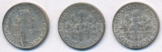 Amerikai Egyesült Államok 1944. 1D Ag "Mercury" + 1946-1947. 1D Ag "Roosevelt" (...