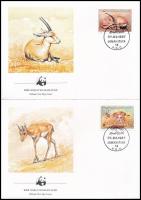 WWF: Gazelle set on 4 FDC WWF: Gazella sor 4 db FDC-n