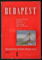 1945 Budapest, a székesfőváros történeti, művészeti és társadalmi képes folyóirata, I. évfolyam 1. szám, a borítólapot tervezte: Kozma Lajos