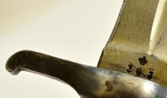 cca 1896 M1896 svéd gyalogsági szurony, jelzett, hüvellyel, bőr tokban, pengehossz: 21 cm, teljes ho...