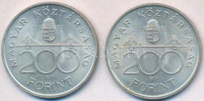 1993. 200Ft Ag "MNB" (2x) T:2