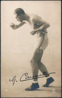 cca 1910 Georges Carpentier (1894-1975) francia boxoló és I. világháborús pilóta saját kezűleg aláírt fotólap / Autograph signed photo of French boxer and World War I. pilot.