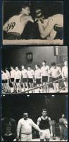 cca 1960 3 db magyar boxolókat ábrázoló fotó 6x9 cm