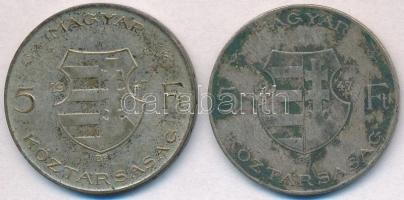 1947. 5Ft Ag "Kossuth" (2x) T:2-,3 patina