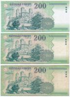 1998. 200Ft "FH" (2x) + 2007. 200Ft "FC" T:III,I-