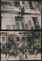 1913 Párizs, Cochon úr háza, ahová hajléktalanokat költöztetett be Korabeli sajtófotók, hozzátűzött címkével / Paris, The Cochon house in which the owner made some homeless families moving in. 2 press photos. 18x14 cm