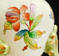 Herendi Viktória mintás porcelán lámpatest, kézzel festett, jelzett, kis kopásnyomokkal, m: 23,5 cm