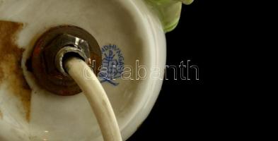 Herendi Viktória mintás porcelán lámpatest, kézzel festett, jelzett, kis kopásnyomokkal, m: 23,5 cm