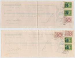 Abádszalók 1936-1941. 8db kitöltött váltó, mindegyik bélyegekkel és bélyegzéssel T:II,II-,III