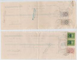 Abádszalók 1936-1941. 8db kitöltött váltó, mindegyik bélyegekkel és bélyegzéssel T:II,II-,III