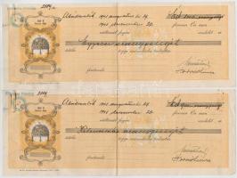 Abádszalók 1936-1941. 8db kitöltött váltó, mindegyik bélyegekkel és bélyegzéssel T:II,II-,III