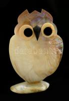 Gyöngybagoly, gyöngyház figura, m: 12,5 cm