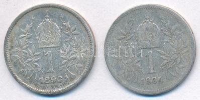 Ausztria 1893-1894. 1K Ag "Ferenc József" (2x) T:2-,3
Austria 1893-1894. 1 Corona Ag &quo...