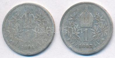 Ausztria 1893-1894. 1K Ag "Ferenc József" (2x) T:2-,3
Austria 1893-1894. 1 Corona Ag &quo...