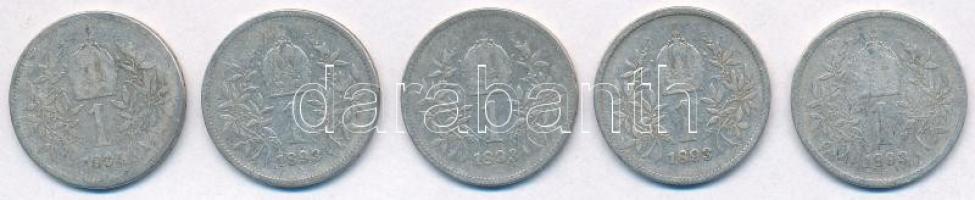 Ausztria 1893-1894. 1K Ag "Ferenc József" (5x) T:2-,3
Austria 1893-1894. 1 Corona Ag &quo...