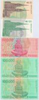 Horvátország 1991. 25D + 100D + 1993. 5000D + 100.000D (2x) T:I
Croatia 1991. 25 Dinara + 100 Dinar...
