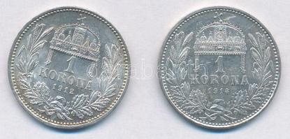 1912KB-1914KB 1K Ag "Ferenc József" (2x) T:1-,2 patina
Adamo K5.1