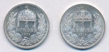 1914KB-1915KB 1K Ag "Ferenc József" (2x) T:1-
Adamo K5.1