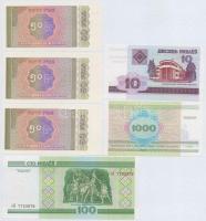 Vegyes: Fehéroroszország 1998. 1000R + 2000. 10R + 100R + Mianmar 1994. 50P (3x) közte sorszámkövető...
