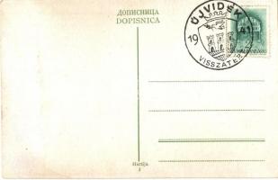 Újvidék, Novi Sad; Római katolikus templom repülőgéppel / church with airplane + 1941 Újvidék vissza...