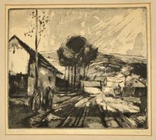 Nagy Zoltán (1916-1987): Utca részlet. Rézkarc, karton, jelzett, 24×28 cm