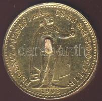 1908. 10K Au 3,387g korona szóban "nyitott A" T:2 forr.nyom R!