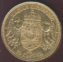 1908. 10K Au 3,387g korona szóban "nyitott A" T:2 forr.nyom R!