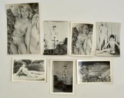 Pózok, 7 db akt fotó, 9,5x6,5 és 14x9 cm-es méretben / 7 nude photos